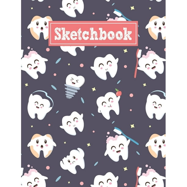 Sketchbook :  x 11 Notebook for Creative Drawing and Sketching  Activities with Funny Teeth Themed Cover Design (Paperback) 