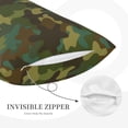 thumbnail image 2 of Plush Throw Pillow Covers, Classic Green Camouflage Pillow Cases with Invisible Zipper, Breathable Microfiber Pillow Cases Standard Size for Sleeping Bedroom Sofa Living Room 14x20, 2 of 5