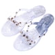 thumbnail image 1 of Zapatos de gelatina con tachuelas chanclas con lazo zapatillas de casa para mujer verano elegante, 1 of 9