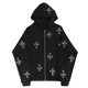 thumbnail image 2 of Sudadera con capucha deportiva para hombre y mujer, sudadera con diamantes de imitación cruzados, abrigo de primavera y otoño, sudaderas con capucha de ocio, sudaderas con capucha de gran tamaño con c, 2 of 5