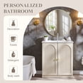 thumbnail image 5 of SinCiDo 30 Inch Bathroom Vanity with Sink, Arched Bathroom Vanity Cabinet with Ceramic Basin, Modern Fluted Bathroom Vanity w/Adjustable Shelf, 5 of 7
