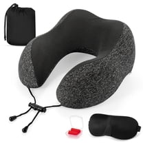 Jeoa Travel Pillow for Adults Memory Foam Lightweight Neck Pillows for Sleeping on Airplane Gray