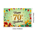 thumbnail image 5 of Happy 70th Birthday Background Banner with Fall Leaves Stars and Gift Boxes Party Supplies for Birthday Party Photography Props Backdrop Decors, 5 of 8