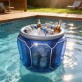 thumbnail image 4 of Beach Day Beverage Tub with Light Up Glow, Blue Inflatable PVC Ice Bucket for Poolside Parties Camping Setups and Backyard Drink Service, 4 of 9