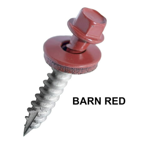 

EAGLE 1 (500 Count) Metal Roofing Screws Painted Hex Washer Head Sheet Metal Roof Screw. Self Starting/self Tapping Metal to Wood Sheet Metal Roofing siding Screws (1.5 Barn Red)