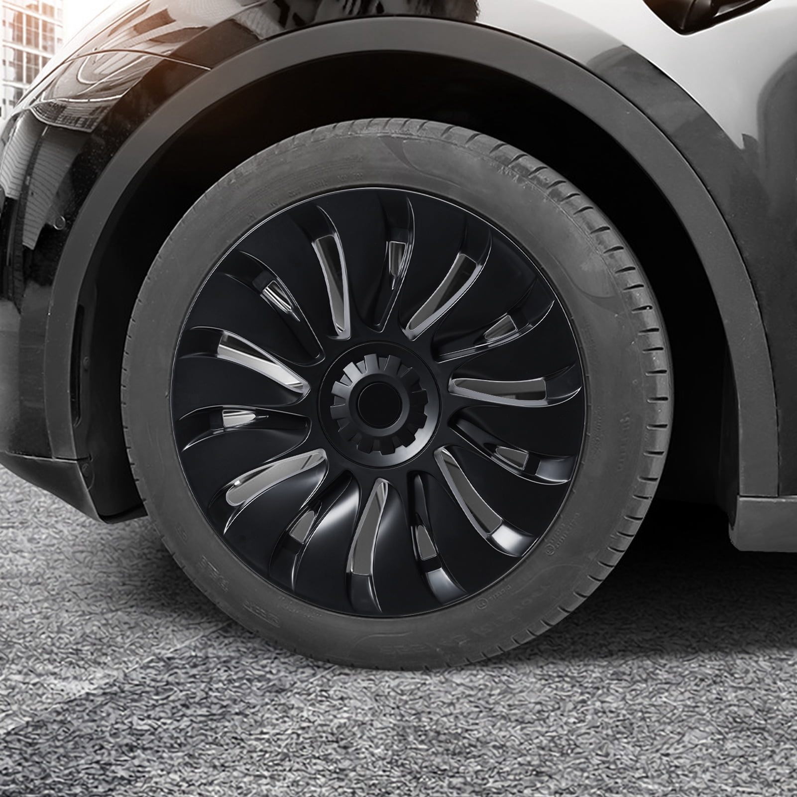 4Pcs/Set Wheel Cover Hubcap, Automotive Hub Caps, 19 Inches Modified Wheel Cover Replacement for Tesla Model Y