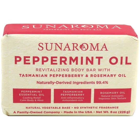 Sunaroma Organic Peppermint Oil Soap 8 oz