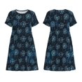 thumbnail image 3 of Bixox Robe d'Été à Manches Courtes pour Femmes Robe Ample Longueur Genou avec Poches-Pissenlits, 3 of 7