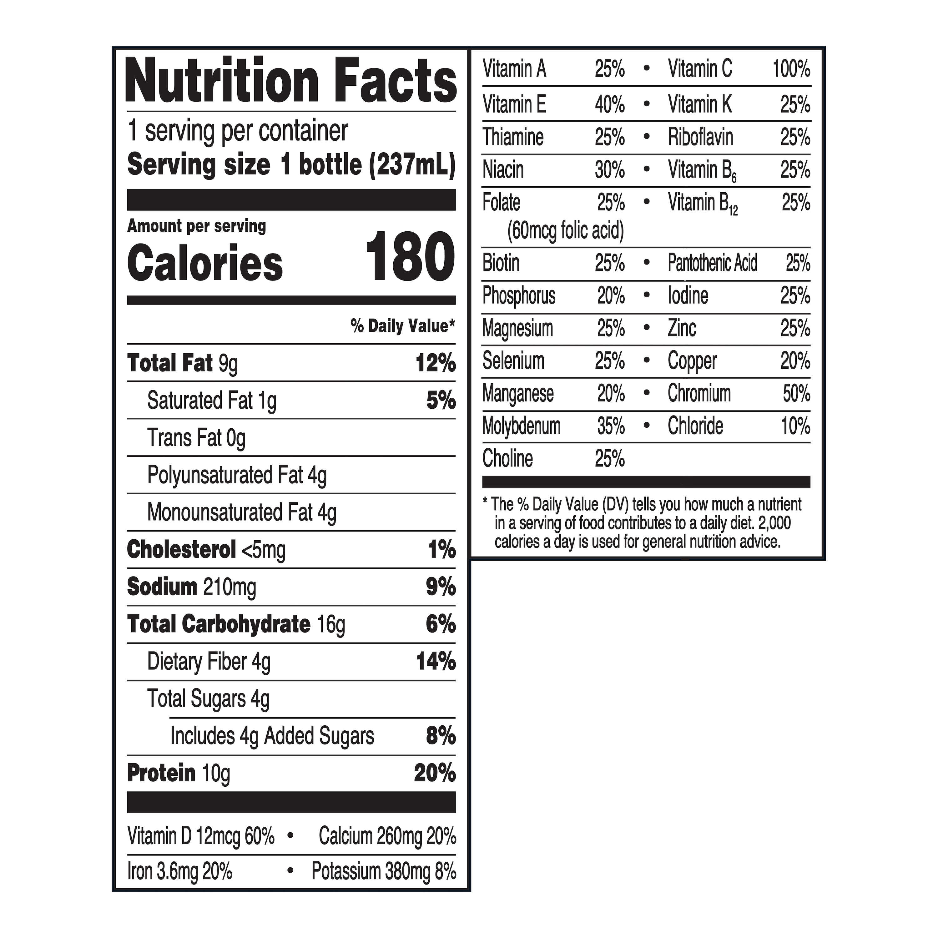 Equate Reduced Sugar Formula Nutritional Shake, Vanilla, 8 fl oz, 6 Count