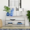 thumbnail image 4 of Henn&Hart 55" Satin Nickel Metal/Glass Console Table, 4 of 8