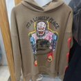 thumbnail image 3 of Oversize Brown Kanye West Hooded Hoodie Men Women Streetwear Sweatshirts Hip Hop Skulls Graffiti Print Stranger Things Pullover, 3 of 5