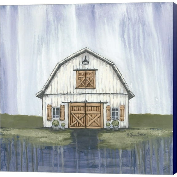 Great Art Now White Garden Barn by Sara Baker, Canvas Wall Art, 12W x 12H