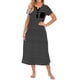 thumbnail image 5 of Camisón largo de verano para mujer, cómodo, con cuello redondo, holgado, de manga corta, para el hogar, 5 of 6