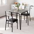 thumbnail image 1 of Three-piece kitchen y dining set para two square wood top cushioned sillas ideal para para small apartment spaces-gray, 1 of 9