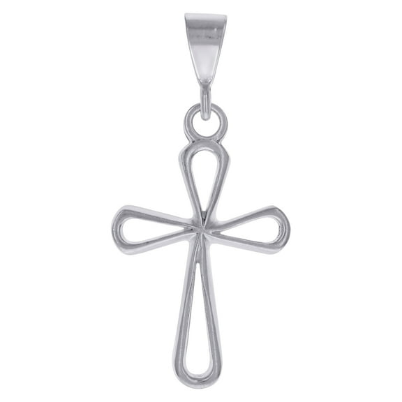925 Sterling Silver Unisex Cross Religious Charm Pendant Necklace 41.5x19.8mm Wide Pendant for Women