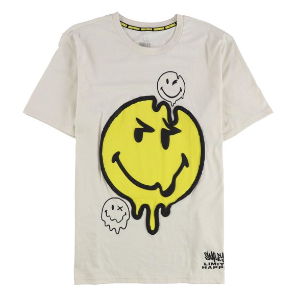 SmileyWorld Mens Face Graphic T-Shirt, Beige, Large