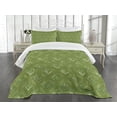 thumbnail image 3 of Ambesonne Olive Green Quilted Bedspread Set 3 Pcs, Rhombus Squares, King Size, Olive Green Coconut, 3 of 5