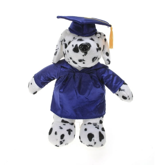 Made by Aliens Dalmatian Plush Stuffed Animal Toys Present Gifts for Graduation Day, Personalized Text, Name or Your School Logo on Gown, Best for Any Grad School Kids 12 Inches