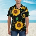 thumbnail image 2 of Kll Men'S Hawaiian Shirt Short Sleeve Button Down Beach Shirts-Sunflowers, 2 of 7