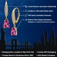 thumbnail image 2 of Gem Stone King 10K Yellow Gold Pure Pink Mystic Topaz and Lab Grown Diamond Earrings for Women | 2.09 Cttw | Gemstone November Birthstone | Pear Shape 8X5MM, 2 of 6