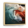 thumbnail image 2 of Designart "Emerald And Crimson Wave Vibrant Amazement II" Coastal Floater Framed Wall Art Living Room, 2 of 5