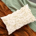 thumbnail image 4 of KQJQS 3D Leaves Handmade Throw Pillow Cover Decorative Floral Velvet Pillowcase Cushion Cover for Couch Bed Living Room Home Decor 12x20 Inche, 4 of 7