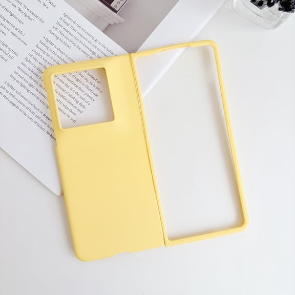 ELEHOLD Rigid Plastic Case for Motorola Razr Fold (2026), Ultra Slim Matte Soft Touch Shockproof Cover with Front Frame,Yellow