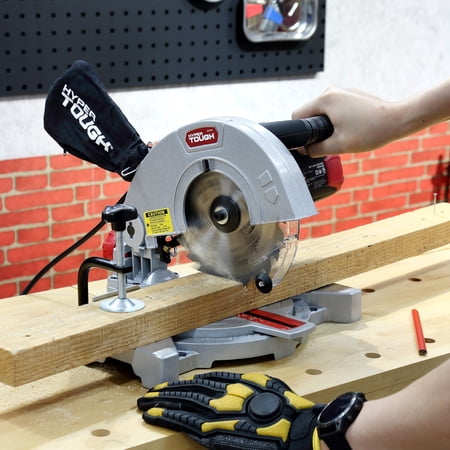 HYPER TOUGH 9 AMP 7-1/4 INCH CORDED COMPOUND MITER SAW WITH LASER GUIDE, NEW CONDITION