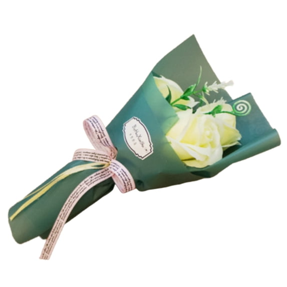 AYYUFE 3 Heads Artificial Rose Bouquet Hand Holding Soap Flower Valentine Day Gift