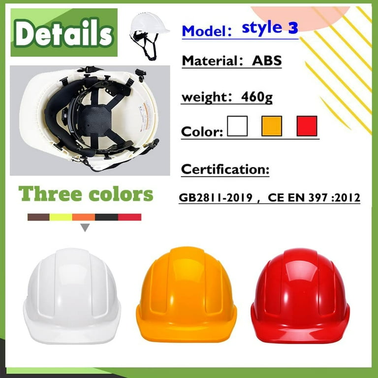 Safety Hard Hat Customize Logo Protective Head Outdoor Work Hat (White  (Standard))