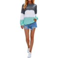 thumbnail image 2 of Women Casual Long Sleeve  Neck Colorblock Sweatshirts, 2 of 8