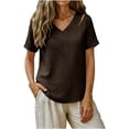thumbnail image 2 of BUIGTTKLOP Womens Tops Short Sleeve Shirts Casual V Neck T Shirts Lightwieght Loose Fitted Tees, 2 of 6