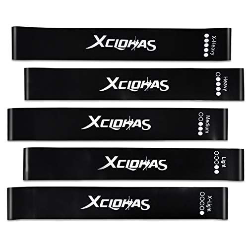 XCLOHAS High-end Mini Loop Exercise Bands Set of 5 for Legs and Butt Resistan... 