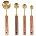 thumbnail image 1 of Juego de cucharas medidoras con mango de madera, de acero inoxidable, kit de herramientas para hornear, accesorios de cocina 1, 1 of 8