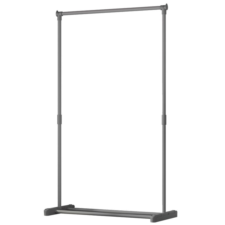 MABOTO Simple Steel Rod Houseware Portable Closet Hanging Clothes Garment Rack Organizer Adjustable Dual Bars Indoor Hanger with Bottom Storage Shelf