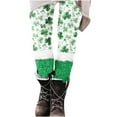 thumbnail image 6 of lcziwo St Patricks Day Leggings for Women Casual Stretchy High Waisted Yoga Pants Funny Shamrock Print Running Leggings Full Length Tight Trousers Green XL, Prime Sales of The Day, 6 of 8
