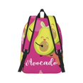 thumbnail image 3 of Xecao Pink Green Avocado for Canvas College Laptop Backpack, Durable Rucksack Travel Notebook Bag School Backpack Book Bag for Men Women, 3 of 8
