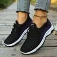 thumbnail image 2 of Women's Solid Color Mesh Walking Shoes Unisex Soft Sole Casual Sneakers Black 41, 2 of 7