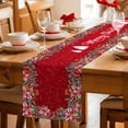 thumbnail image 5 of Red Christmas Table Runner 36 Inches Long Farmhouse Dress Scarves, Xmas Tree Snowflake Poinsettia Dining Tablerunner for Coffee Table/Kitchen Island/Party Décor, Small 13" x 36", 5 of 8