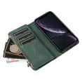 thumbnail image 6 of Samsung Galaxy A03 Core Phone Case, PU Leather TPU Shockproof Folio Flip Stand Cover with Wrist Strap Card Slots Wallet Pocket Zip Purse Phone Case  Samsung A03 Core (SM-A032), Green, 6 of 8