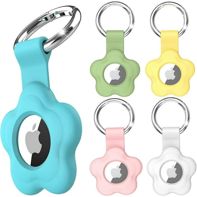 5 Pack Airtag Case for Apple AirTag, Keychain AirTags Case with Anti-Lost Key Ring, Protective AirTag Holder Case Cover, Finder Items for Pets, Keys