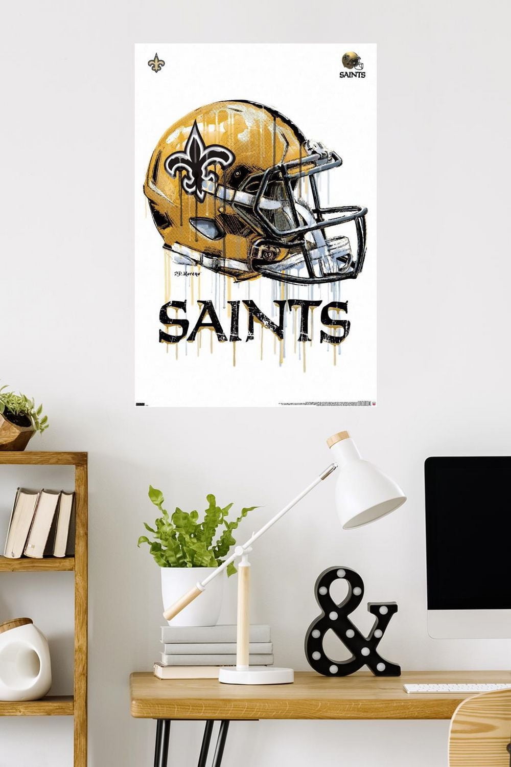 NFL New Orleans Saints - Drip Helmet 20 Wall Poster, 22.375" x 34"