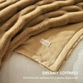 thumbnail image 6 of EVERGRACE Luxurious Soft Faux Rabbit Fur Throw Blanket, Cozy Fuzzy Plush Warm Throws for Couch Bed Sofa Chair Home Decor, Ruched Bubble Fluffy Blanket with Reversible Velvet, 50"" x 60"", Camel, 6 of 8