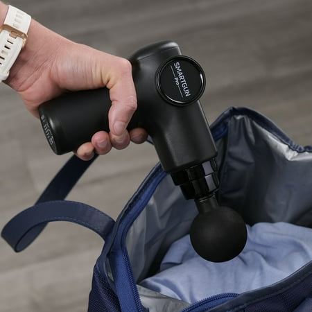 Spa Sciences SMARTGUN Massage Gun, Pro Therapeutic with 4 Heads, 8 Speed, Rechargeable, Black
