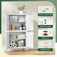 thumbnail image 5 of Letaya Storage Cabinet with Doors and Shelves,Small Freestanding Bathroom Floor Metal Cabinets -White, 5 of 17
