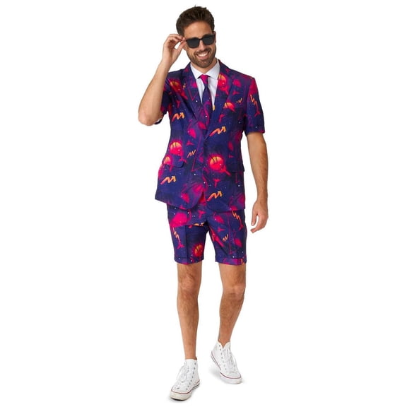 Suitmeister Men's Summer Suits SUMMER Retro Neon Navy - XL Purple