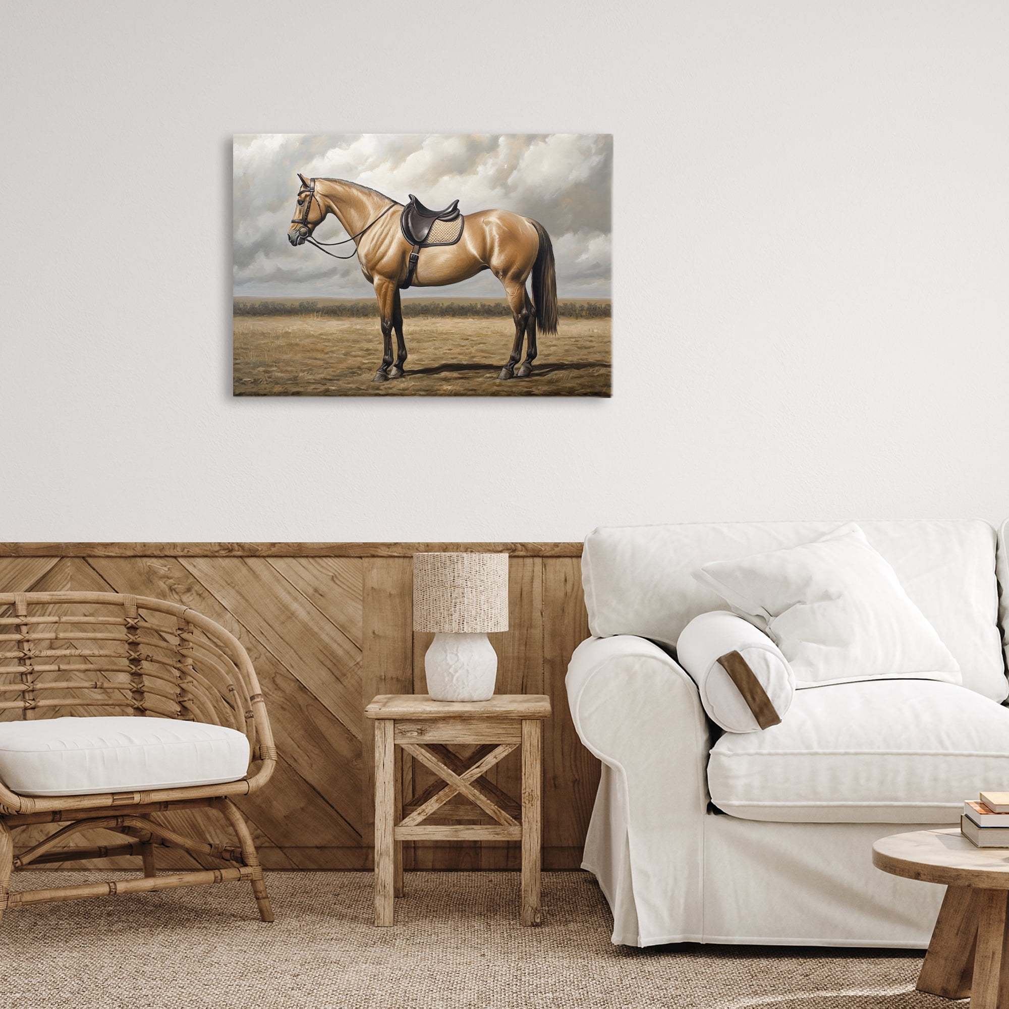 Stupell Industries Shiny Mare Saddled Up Canvas Wall Art, design by Petal Prints Design