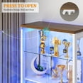 thumbnail image 5 of VKCC 66.9" Display Cabinet with LED, Glass Door Curio Showcase with Drawers, 4-Tier Storage for Collectibles, White, 5 of 8