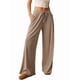 thumbnail image 3 of Pantalones Palazzo de Cintura Alta con Bolsillo y Pierna para Mujer, para Otoño e Invierno. Caqui L, 3 of 9
