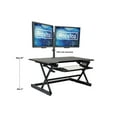 thumbnail image 1 of Rocelco 40" Large Height Adjustable Standing Desk Converter - Quick Sit Stand Up Dual Monitor Riser - Gas Spring Assist Computer Workstation - Retractable Keyboard Tray  (Black), 1 of 9